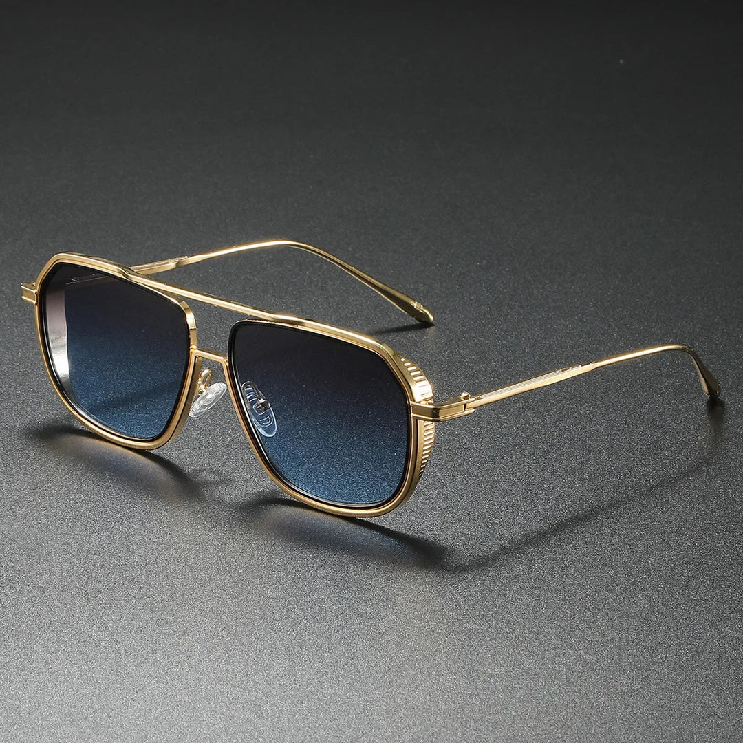 Unisex luxury aviator sunglasses with gradient lenses & metal frame. Classic UV400 fashion eyewear.