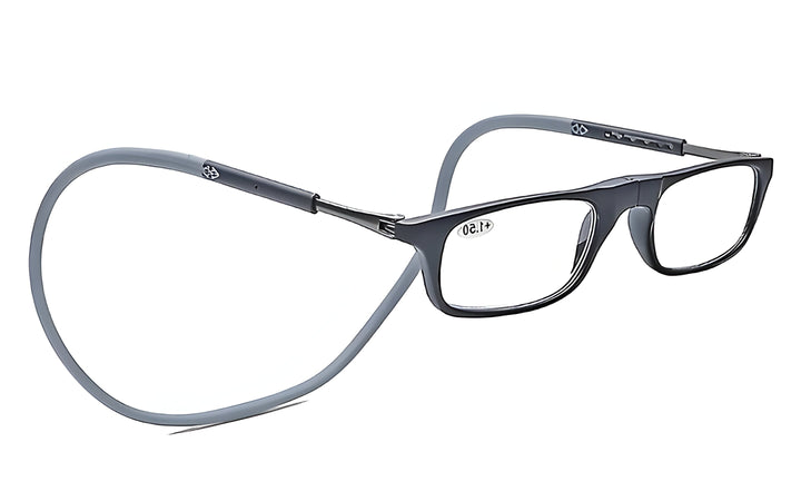 Lightweight, portable magnetic reading glasses. Unisex neck-hang design ensures convenient, easy-access vision aid.