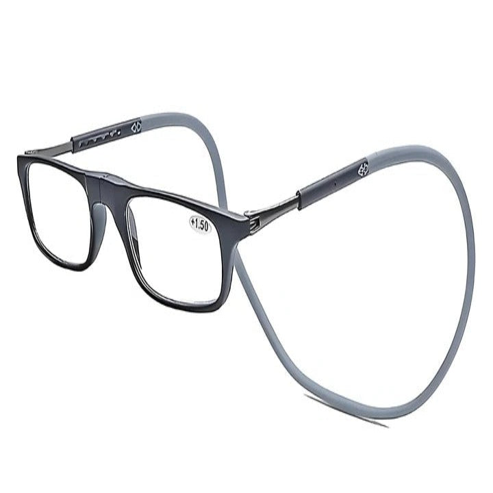 Convenient unisex magnetic reading glasses with neck-hanging design, ideal vision aid eyewear for easy access.