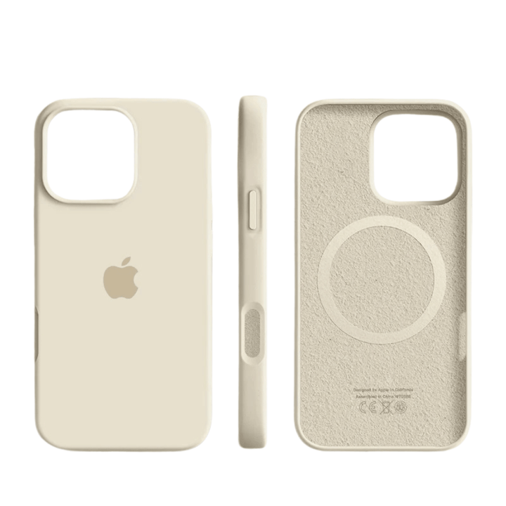 Unisex magnetic silicone iPhone case, slim & MagSafe compatible. Protective phone cover for Apple devices.