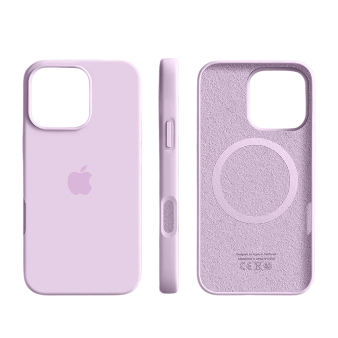 Slim magnetic silicone iPhone case, MagSafe compatible. Flexible phone cover offering reliable protection.