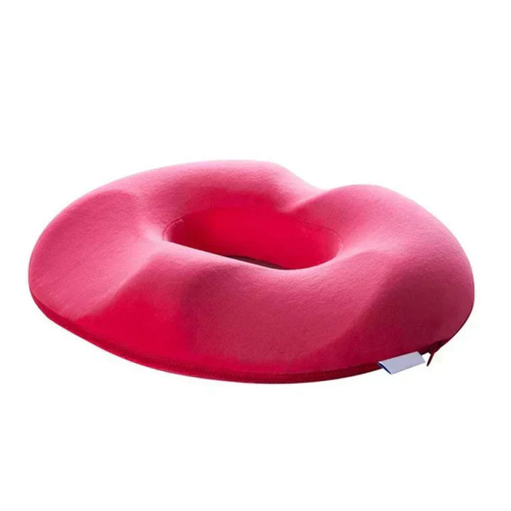 Ring-shaped memory foam donut cushion provides effective hemorrhoid and coccyx pain relief. Unisex ergonomic design.