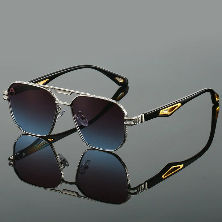 Unisex metal frame sunglasses with UV400 protection, ideal for fashion and eye protection during travel