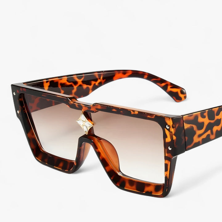 Angular mirrored punk sunglasses, unisex. UV400 tinted eyewear, a key streetwear fashion statement accessory.