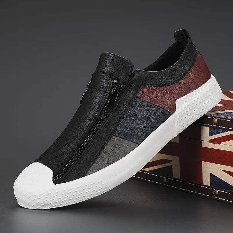 Pair of Modern Zip-Up Casual Sneakers, versatile and comfortable footwear for both men and women.