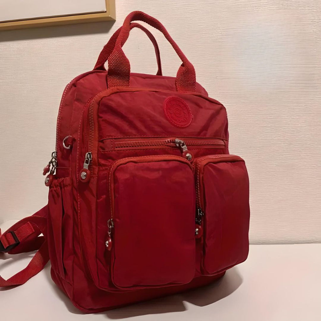 Fashionable unisex multi-pocket backpack, ideal for students & professionals needing organized storage.