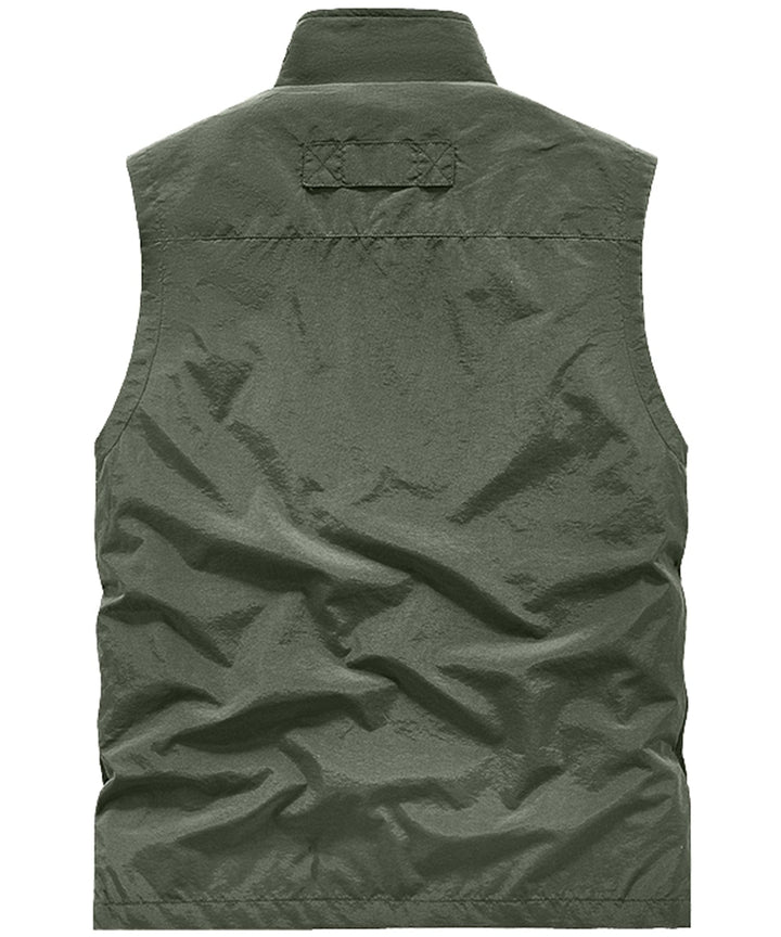 Practical multi-pocket vest for both men and women, designed for outdoor adventures and travel ease.