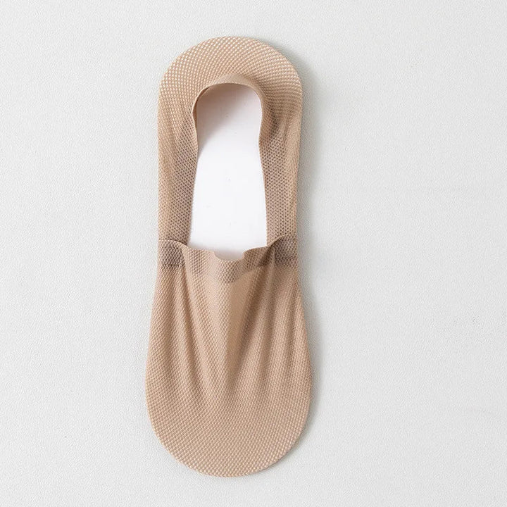 Breathable, invisible no-show socks with anti-slip silicone heel grip for ultimate unisex all-day comfort.