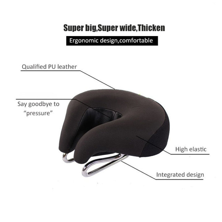 Innovative blue unisex nose-less mountain bike saddle. Designed for enhanced cycling comfort & pressure reduction. Bike accessory.