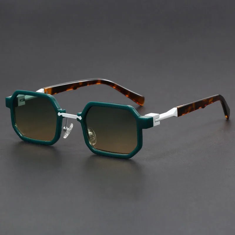 Fashionable geometric octagon sunglasses with a sleek matte finish. Unisex design for UV eye protection.