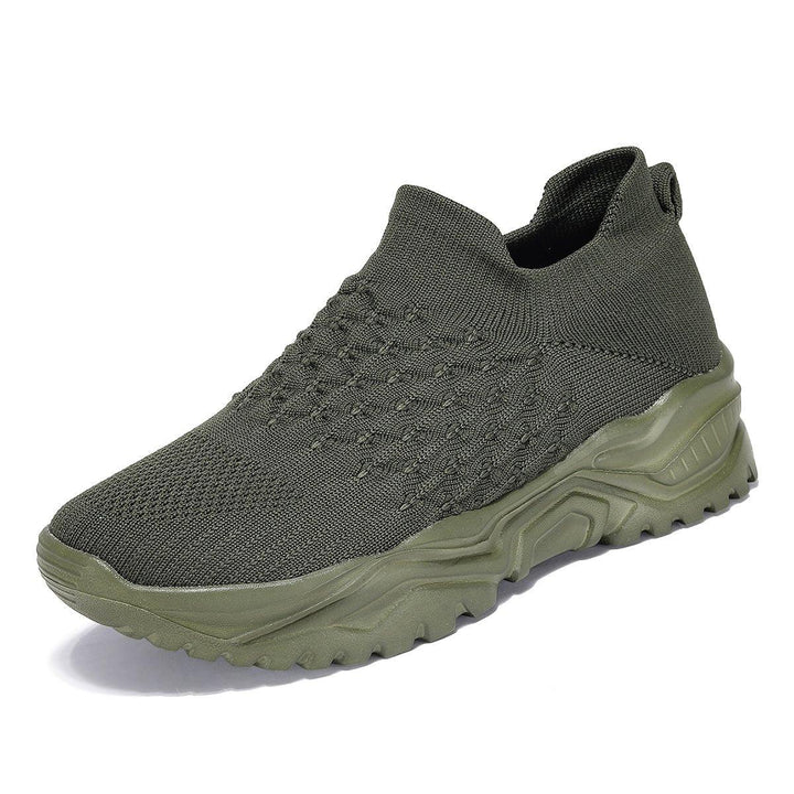 Side profile of a single olive green Ortho Cloud Slip-On Shoe, emphasizing orthopedic comfort