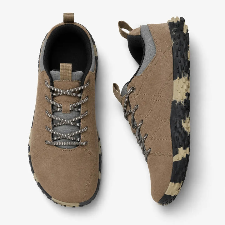 Comfortable orthopedic wide toe box barefoot trainers for hiking, walking, and active lifestyles.