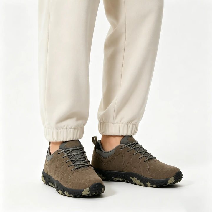 Barefoot walking trainers, orthopedic, wide toe box, unisex, for comfortable & active outdoor use.