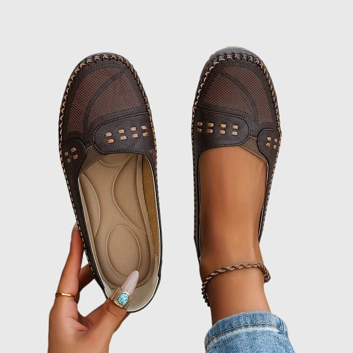Top view of versatile unisex slip-on comfort shoes, perfect for everyday wear and foot support.