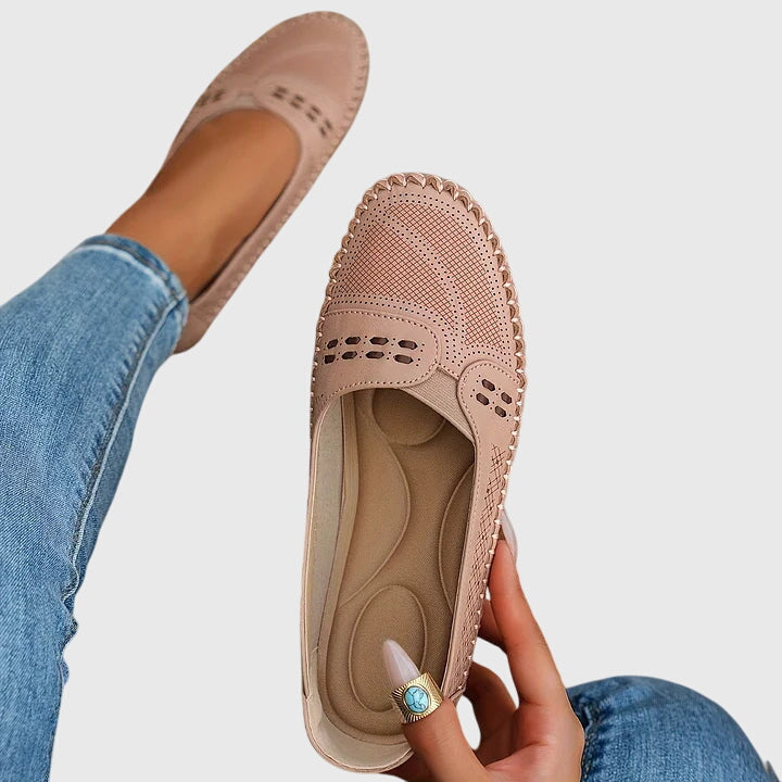 Durable sole of orthopedic comfort shoes, designed for excellent grip and everyday foot support.