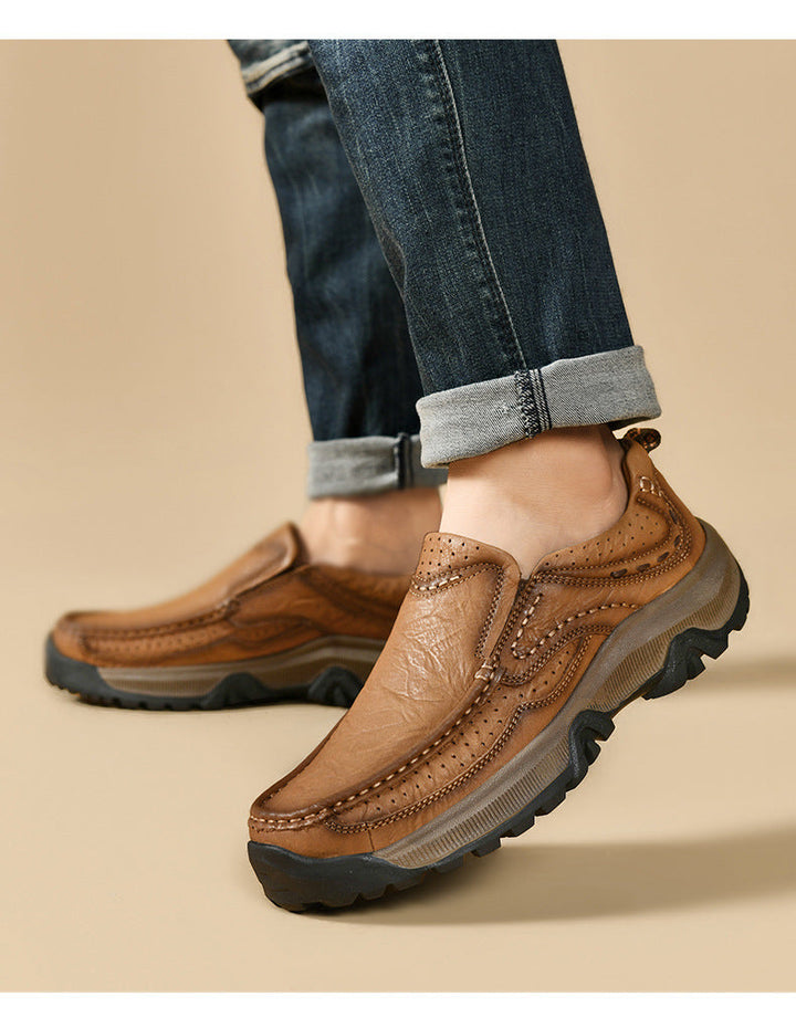 Unisex black leather orthopedic shoes, focus on breathable material for all-day comfort