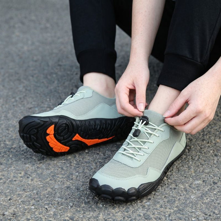 Durable unisex orthopedic hiking shoes with wide toe box; perfect for comfortable trail adventures.
