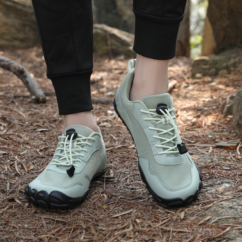 Natural fit unisex hiking footwear, engineered with a wide toe box for barefoot comfort & support.