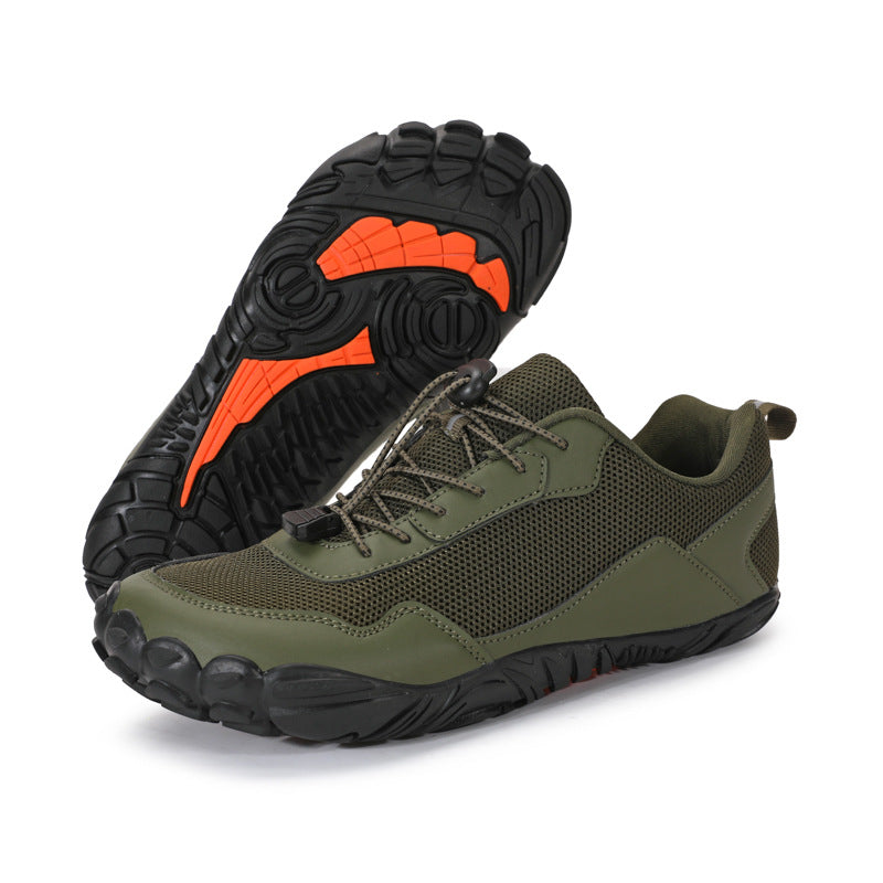 Unisex trail hiking shoes with zero drop and wide toe box for a comfortable, natural barefoot experience.