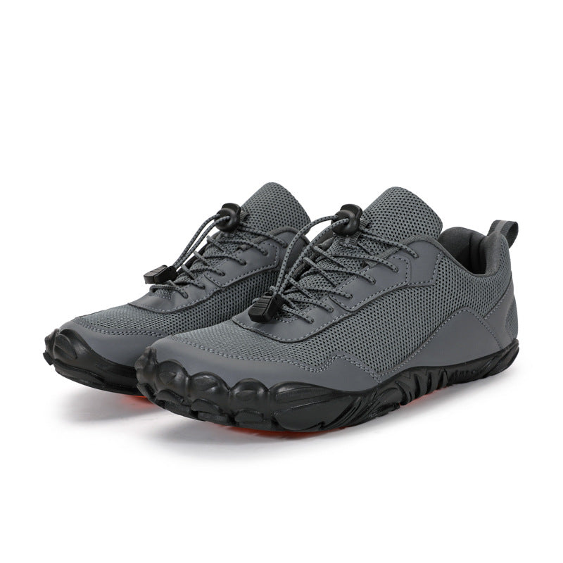 Comfortable unisex hiking shoes, wide toe box for natural fit & foot health. Ideal for trails.