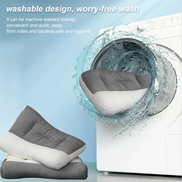 Contoured orthopedic pillow for neck pain relief, ideal for side & back sleepers. Enhanced sleep comfort.