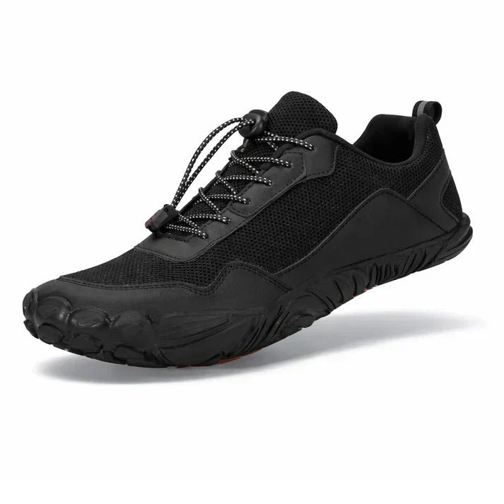 Orthopedic wide toe box hiking trainers, breathable, non-slip, perfect for outdoor comfort.