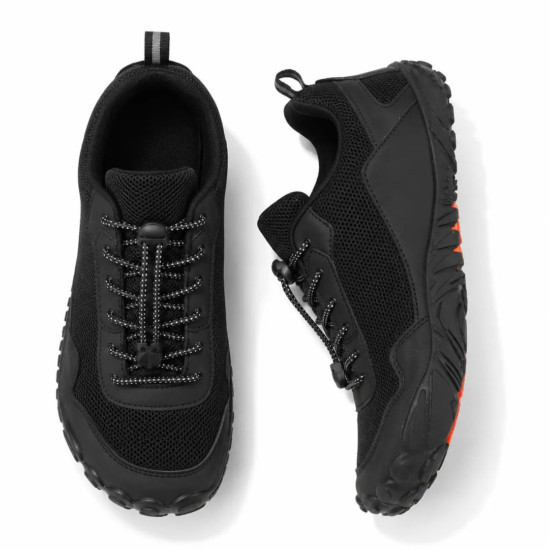 Orthopedic wide toe box hiking trainers for comfortable trail walking & outdoor adventures.