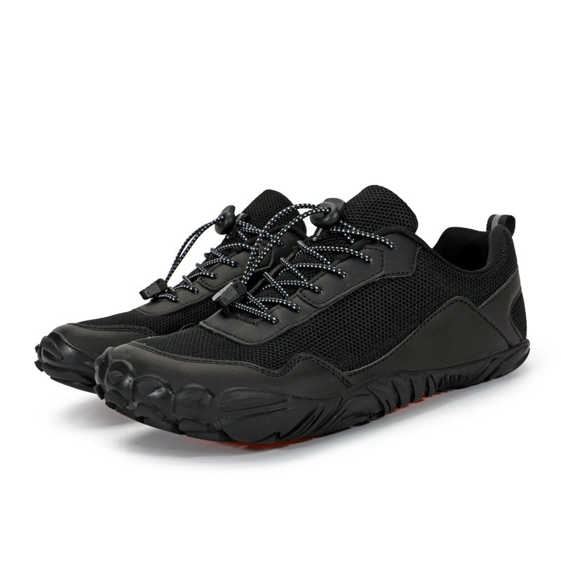 Breathable orthopedic wide toe box trainers for men & women, ideal for hiking & trails.