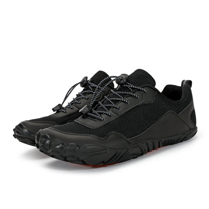 Breathable orthopedic wide toe box trainers for men & women, ideal for hiking & trails.