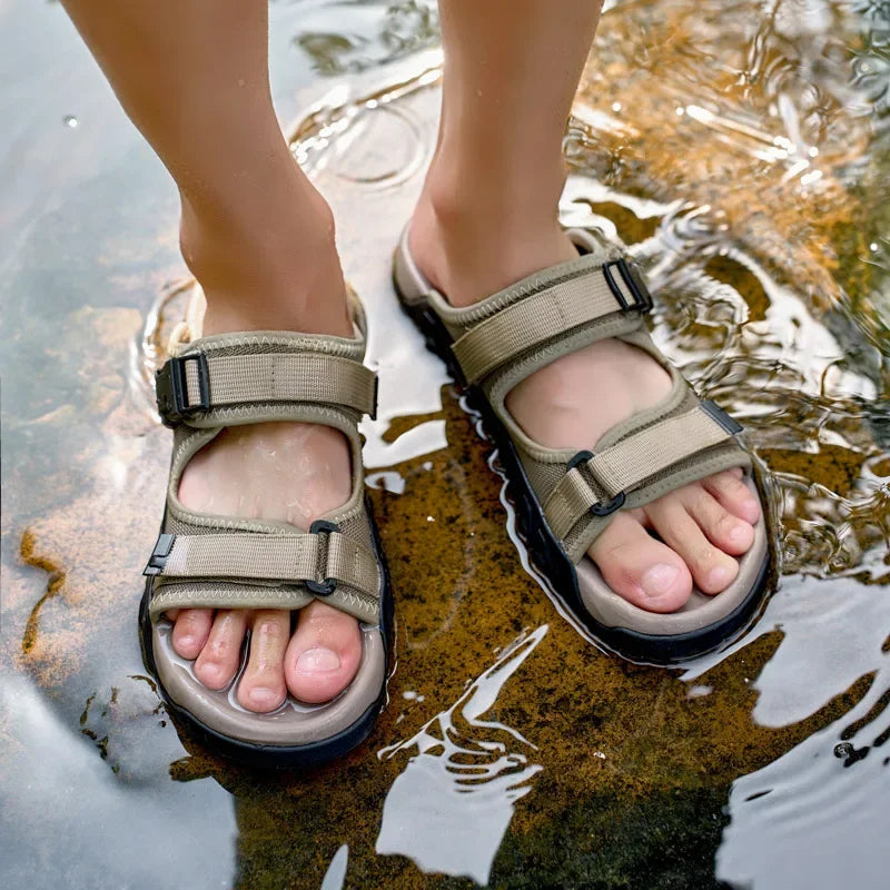 Unisex Outdoor Adventure Sandals in a natural outdoor setting, casual and functional footwear