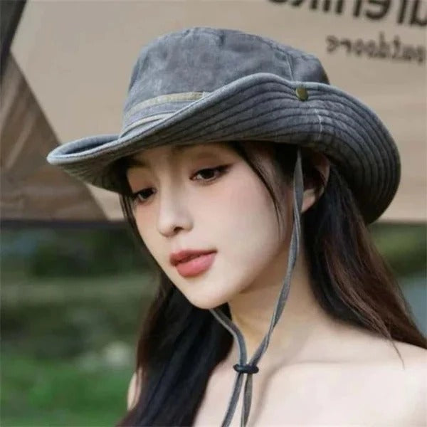 Adjustable unisex outdoor bucket hat provides reliable sun protection, perfect for hiking, travel, and fishing.