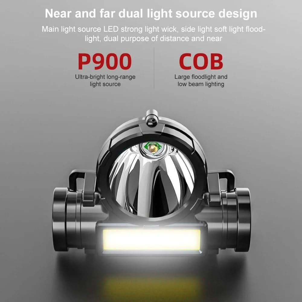 Rugged outdoor headlamp for all adventures. Bright LED wearable flashlight, ideal camping gear.