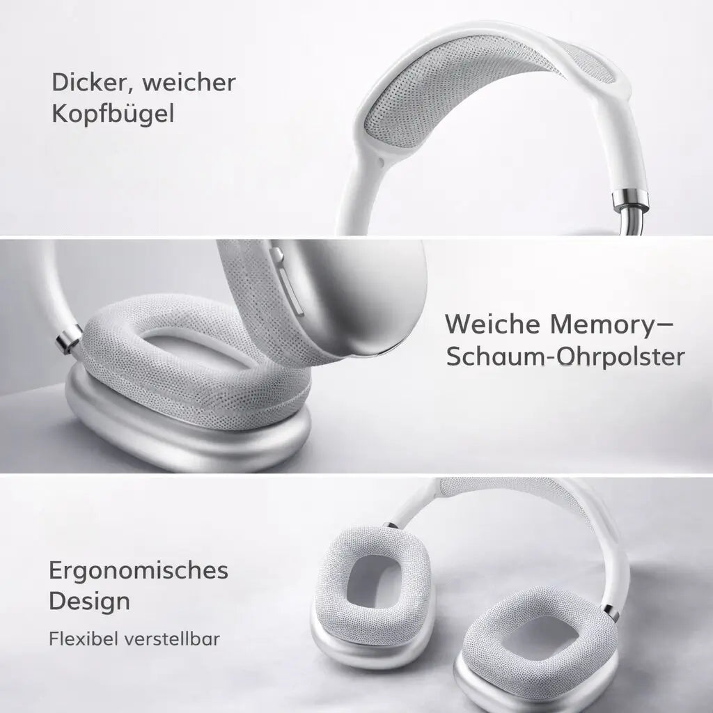 Unisex wireless over-ear headphones featuring advanced active noise cancellation technology.