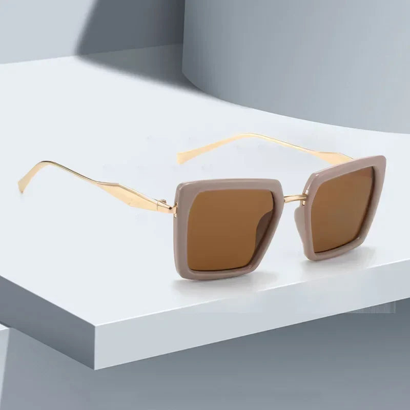 Fashionable unisex oversized square sunglasses, modern eyewear accessory with full UV400 protection