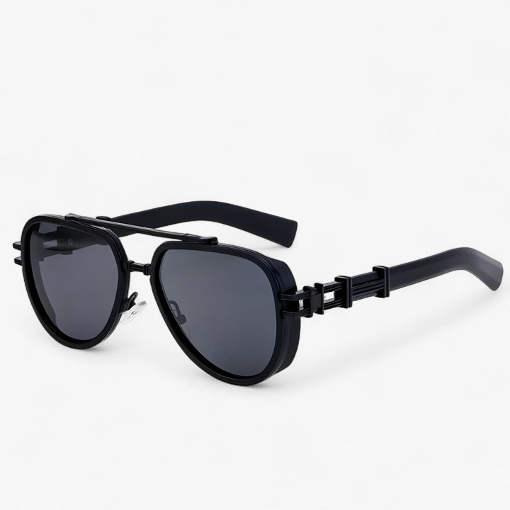 Unisex oversized Steampunk polarized sunglasses, UV400 protection for glare reduction.