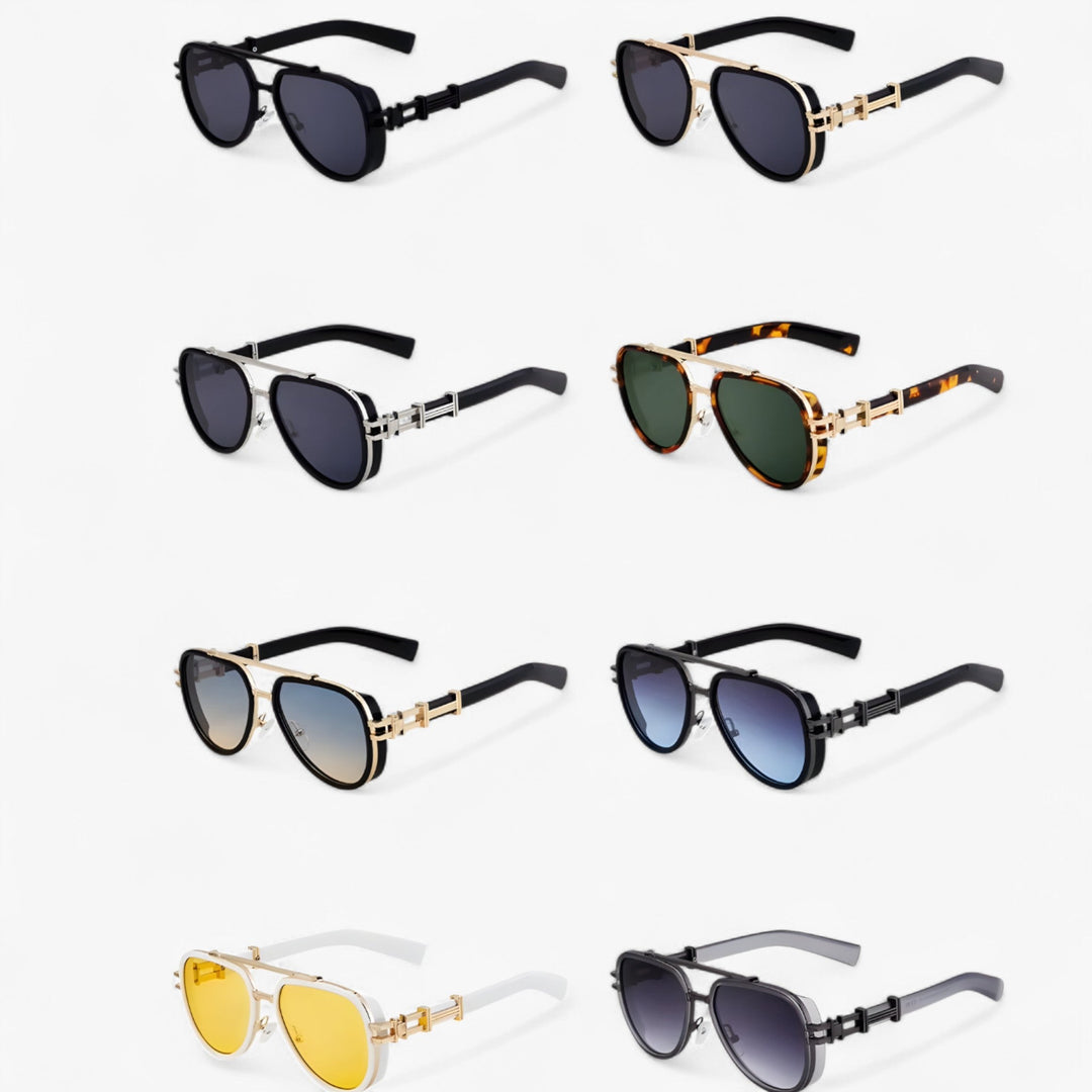 Women's oversized Steampunk polarized sunglasses, UV400 protection, round retro fashion accessory.