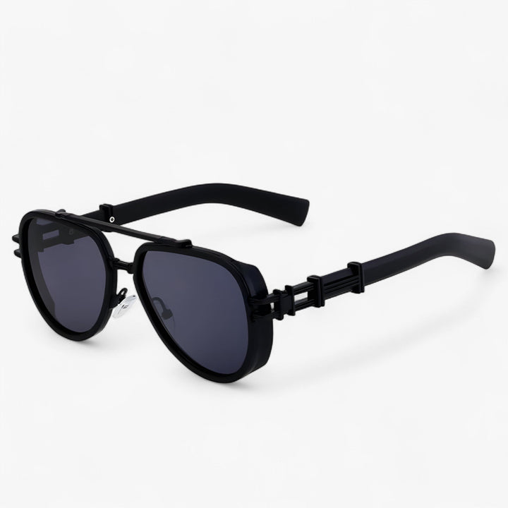 Men's & women's oversized round Steampunk sunglasses, polarized UV400 lenses for eye protection.