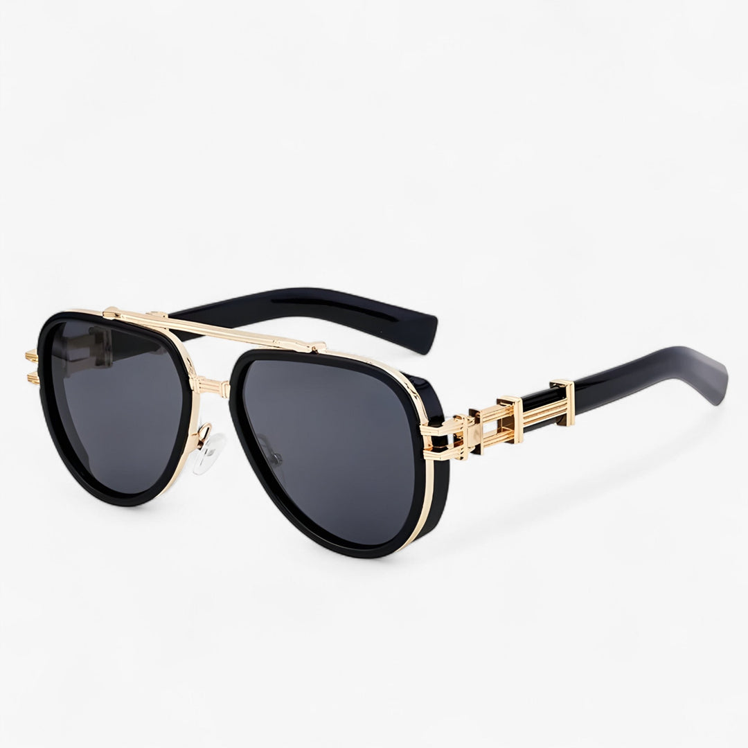 Glare-reducing polarized Steampunk oversized sunglasses for unisex fashion, UV400 protection.