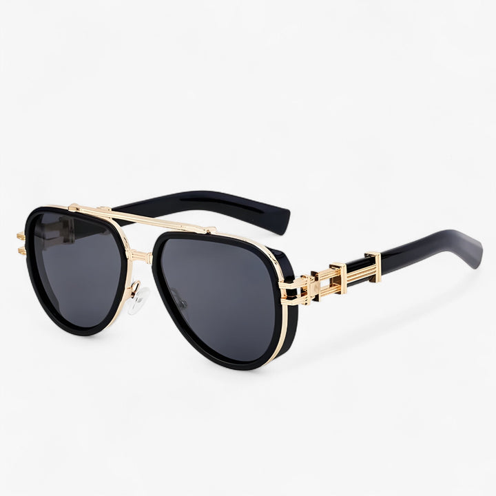 Glare-reducing polarized Steampunk oversized sunglasses for unisex fashion, UV400 protection.