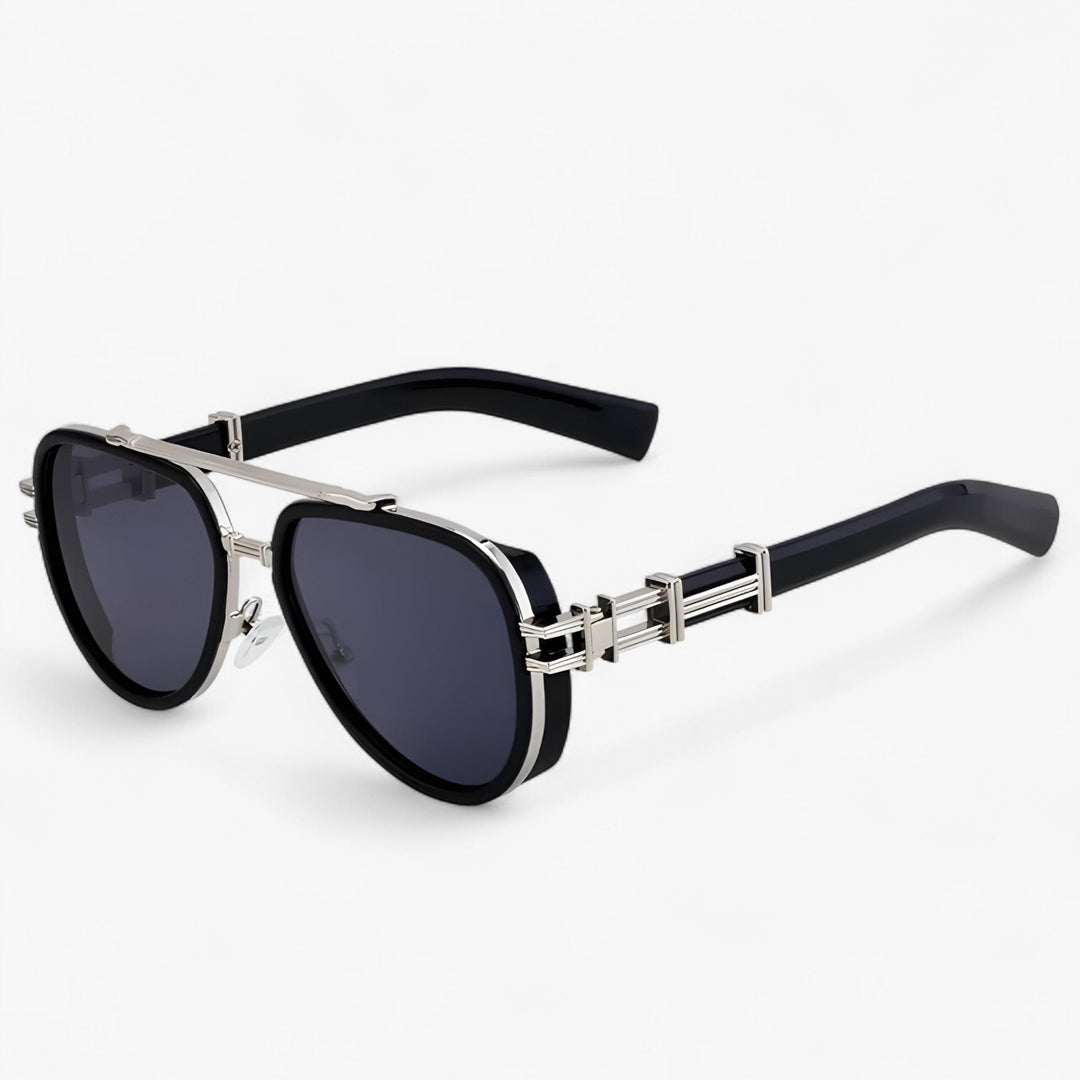 Arclight oversized Steampunk round sunglasses, polarized for retro style & UV400 eye protection.