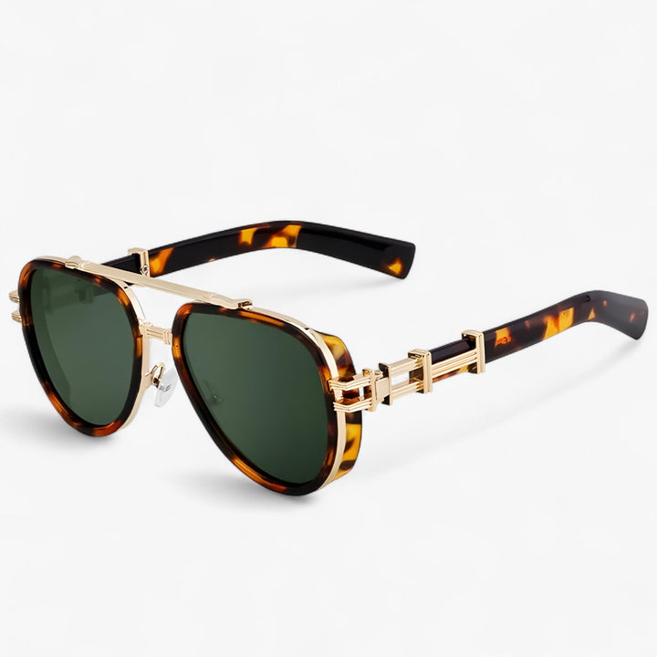 Stylish unisex oversized Steampunk polarized sunglasses: UV400 protection, glare reduction, retro look.