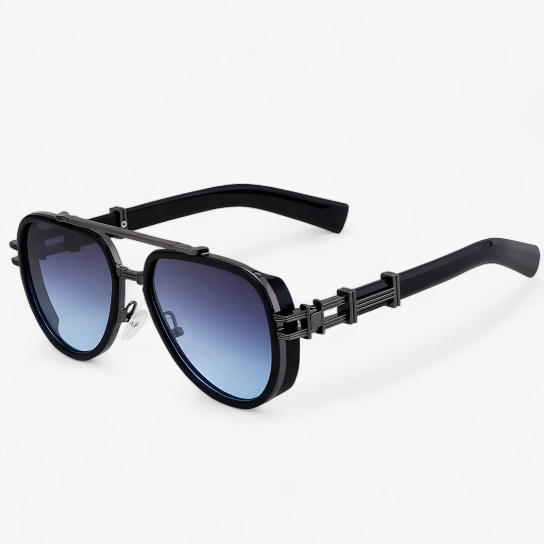Fashionable round Steampunk oversized sunglasses with polarized lenses, UV400 for eye protection.