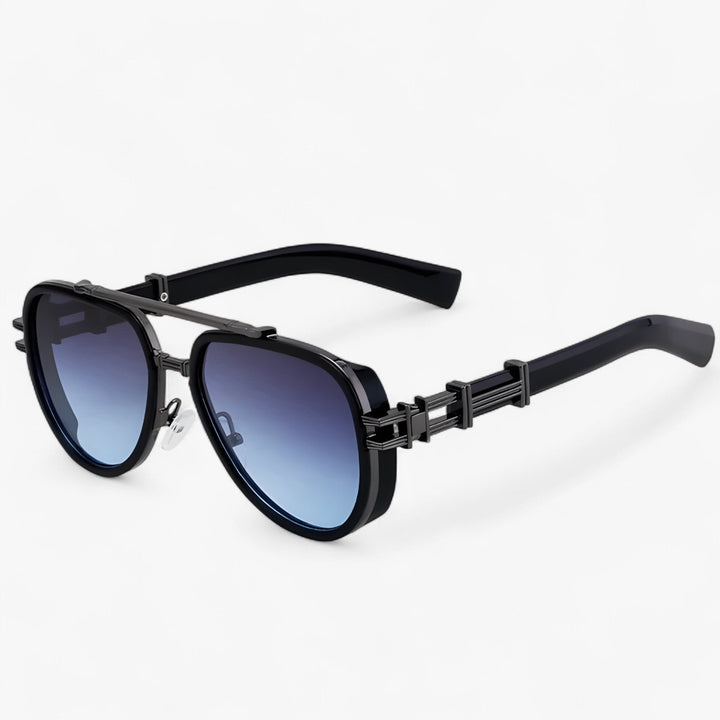 Fashionable round Steampunk oversized sunglasses with polarized lenses, UV400 for eye protection.