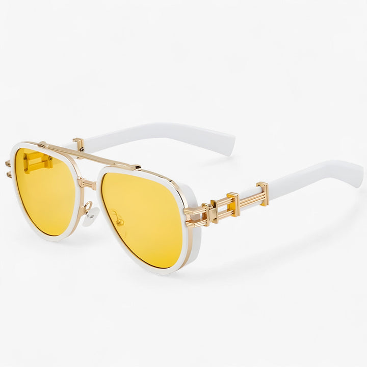 Unisex retro oversized Steampunk sunglasses with polarized UV400 lenses for superior eye protection.