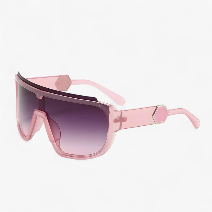 Lightweight unisex oversized wraparound shield sunglasses for active outdoor gear, with UV400 protection.