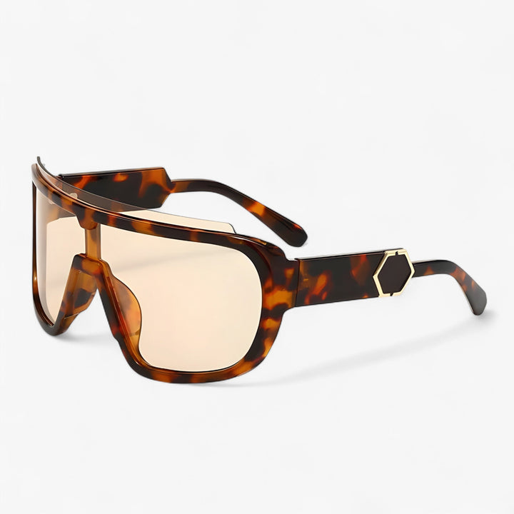 Sporty unisex oversized wraparound shield sunglasses, offering UV400 protection for activewear & outdoor adventures.