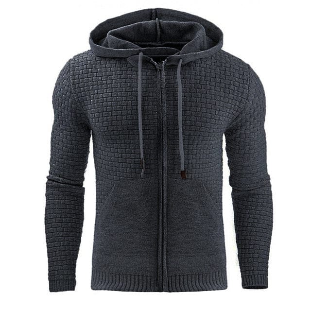 Unisex Phantom Full-Zip Hoodie, black cotton blend, comfortable