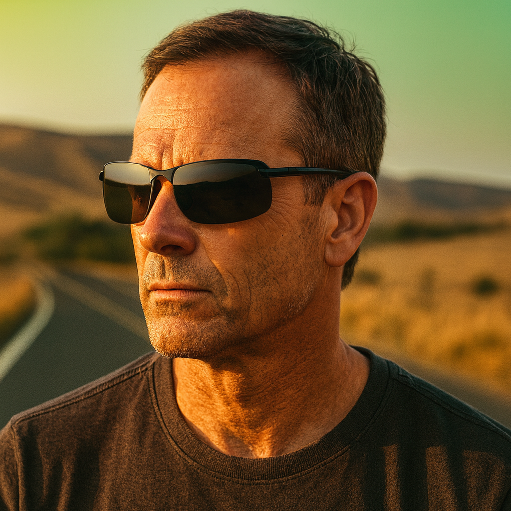 Lightweight unisex cycling glasses. Photochromic, polarized, UV400 for optimal glare reduction & eye protection while riding.