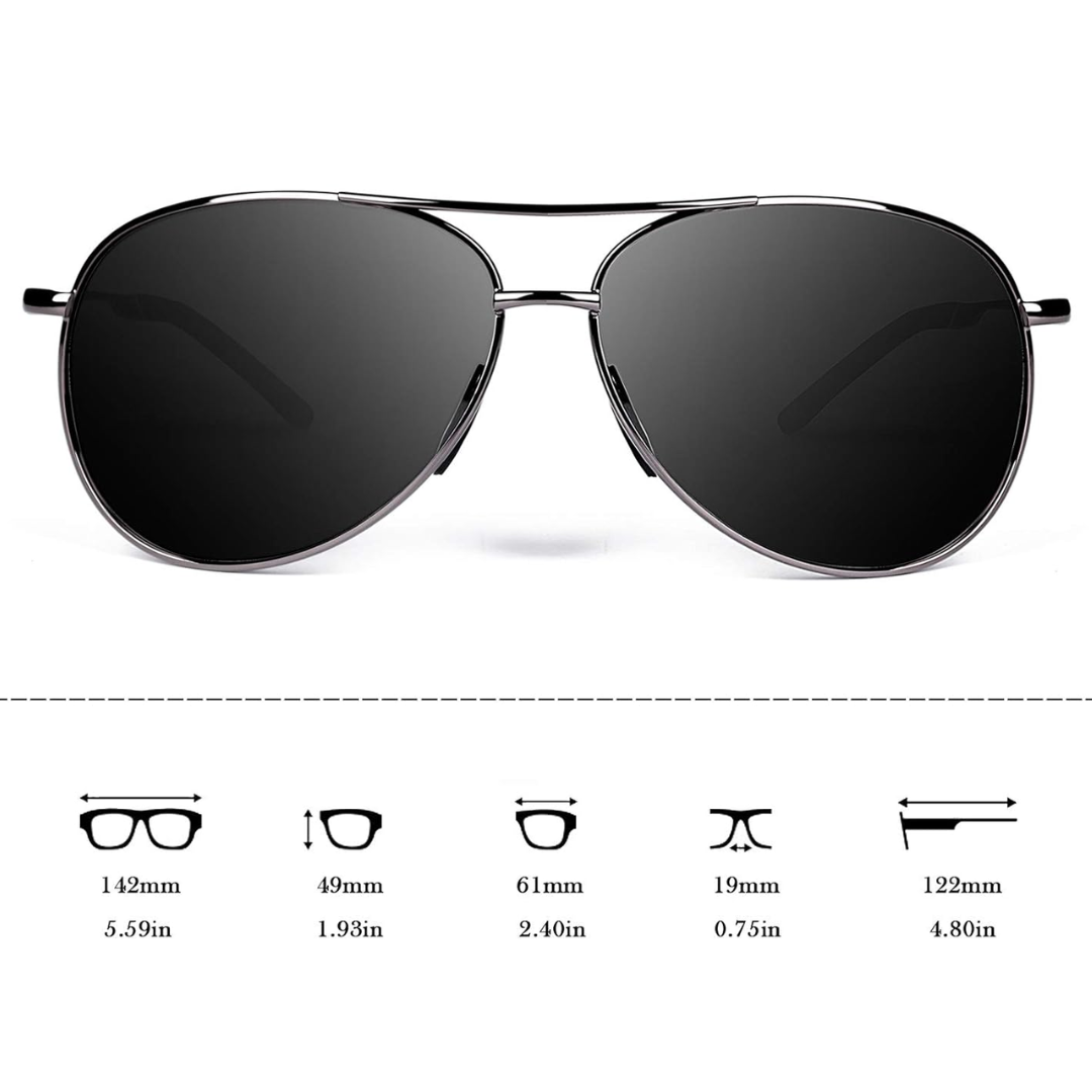 Outdoor gear: Premium polarized aviator sunglasses for men & women, with UV protection and clarity.