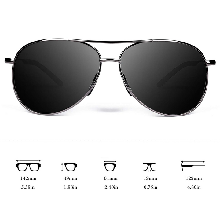 Outdoor gear: Premium polarized aviator sunglasses for men & women, with UV protection and clarity.